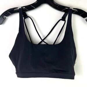Stori sports bra womens size small black criss cross back gym workout top